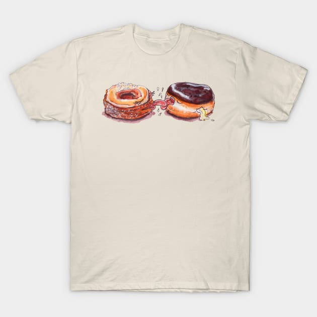 Smooching Donuts T-Shirt by Kenny Routt